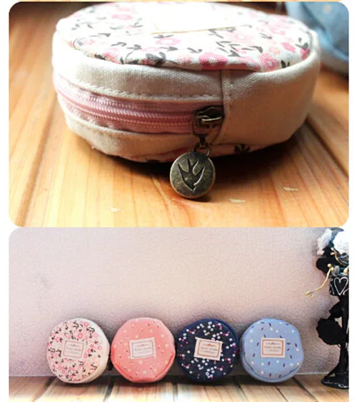 Лидер продаж милая Женская модная круглая сумочка для монет с цветочным принтом