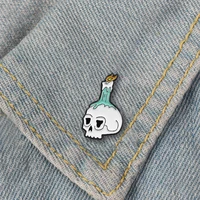 fashion new cartoon anime skull candle flame fashion generous trend enamel clothes pants brooch jewelry badge personal gift