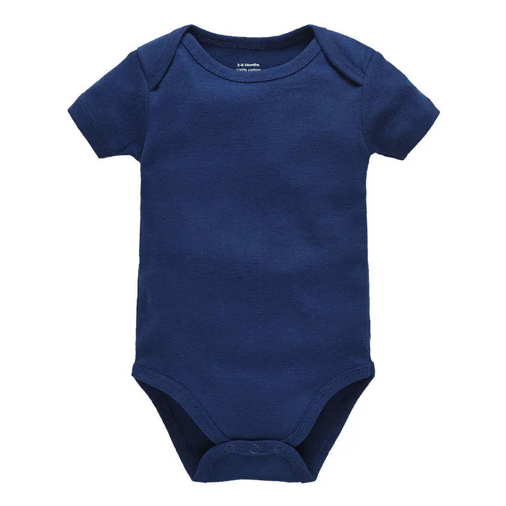 dark blue 1 шт девочек боди для малышей хлопковая одежда малышей Мода милый короткий рукав Топы комплекты новорожденных - Цвет: dark blue