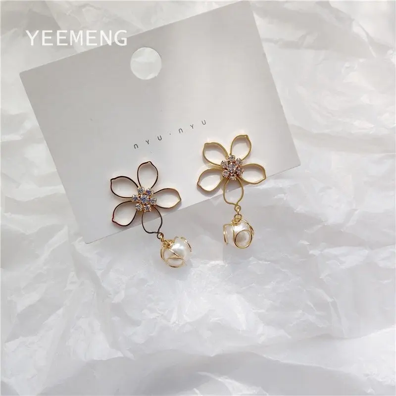 YEEMENG корейский дизайн заколка в виде цветка форма позолоченный металл квадратный