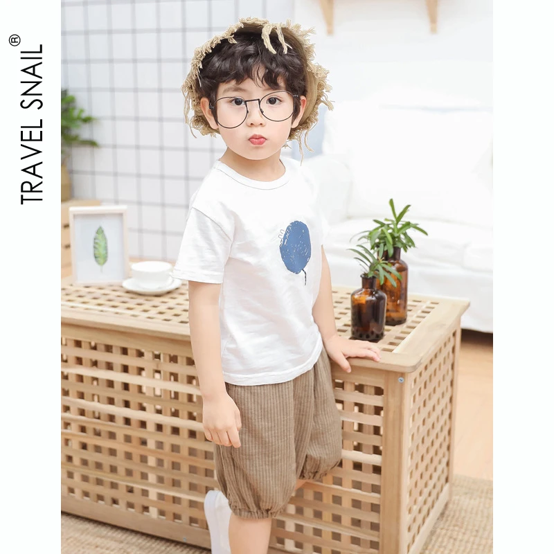 Путешествия Улитка футболки для мальчиков детская одежда Одежда маленьких