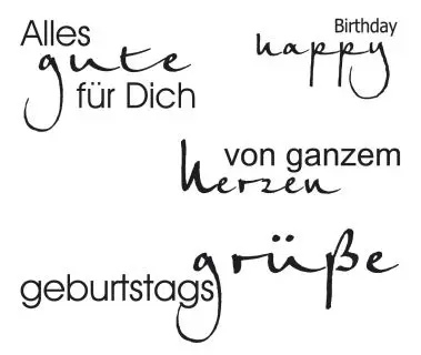 С Днем Рождения немецкий прозрачный Штамп для DIY скрапбукинга/изготовления