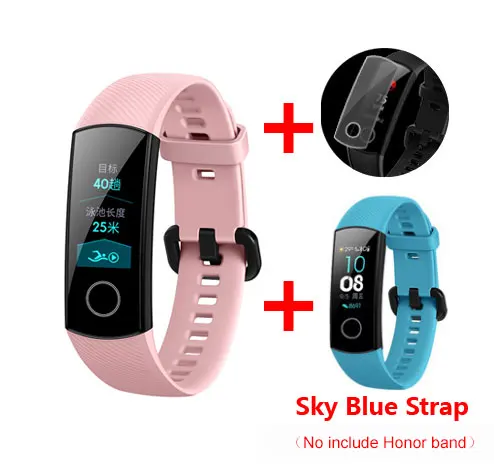p-Add Fky Blue Strap HONOR Band 4 смарт-Браслет фитнес-браслет трекер Водонепроницаемый трекер активности в реальном времени носимые устройства(стандарт - Цвет: p-Add Fky Blue Strap
