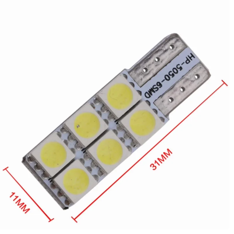 2PCSx супер LED T10 194 W5W 5050 Поворотная сторона номерного знака свет 4SMD зазор чтения неполярный 12V|Сигнальная лампа|