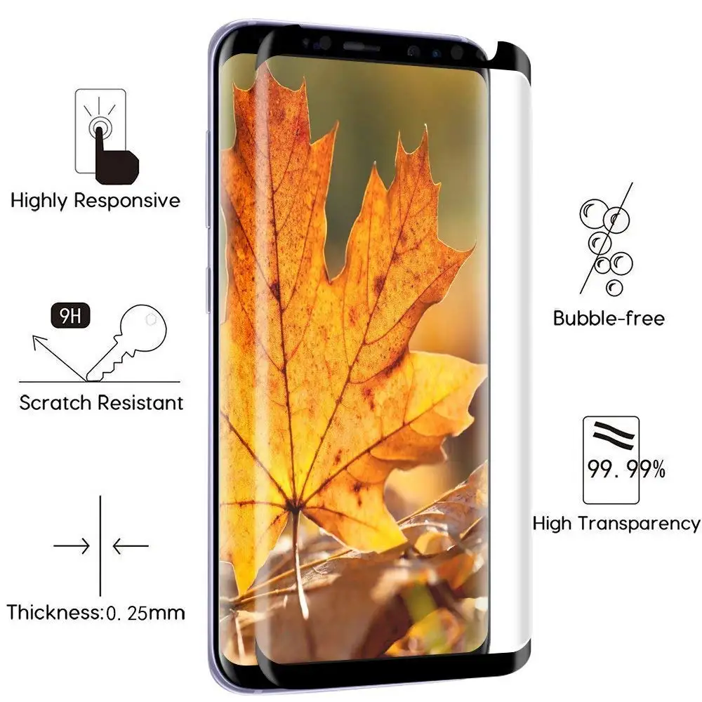 Протектор экрана для Samsung Galaxy S8 стекло на протектор 3D Изогнутые s9 plus защитное s9plus