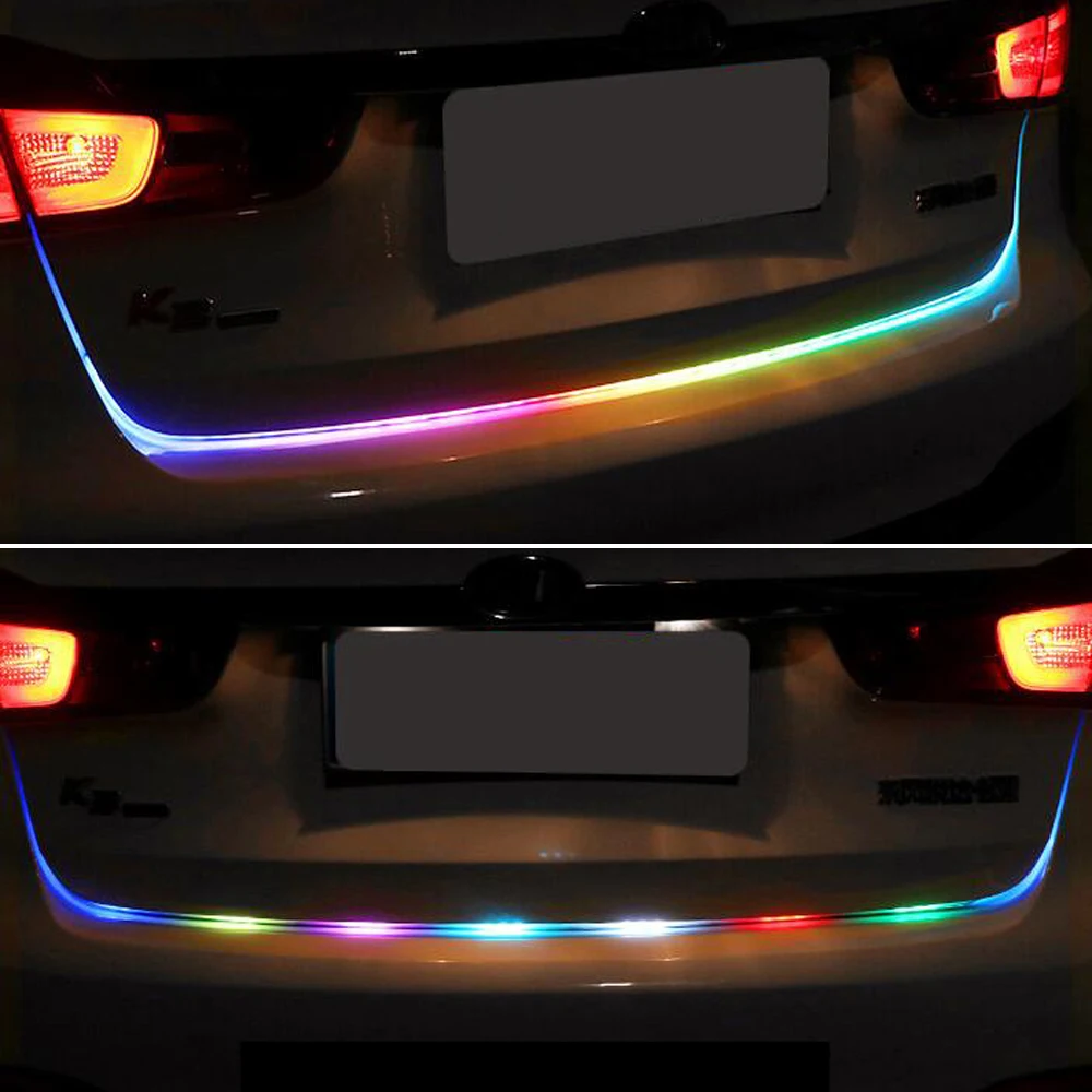 UGOOCA 120 см/150 см RGB красочные течет светодиодный багажник лента для автомобильного