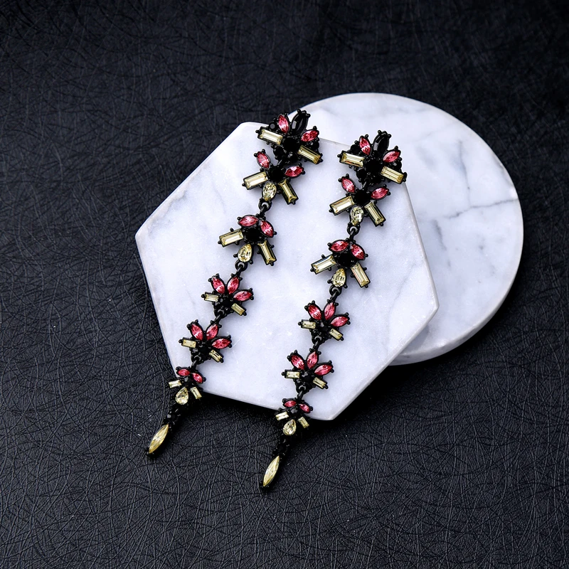 2018 Дизайн ювелирные изделия многоцветный Кристаллические серьги