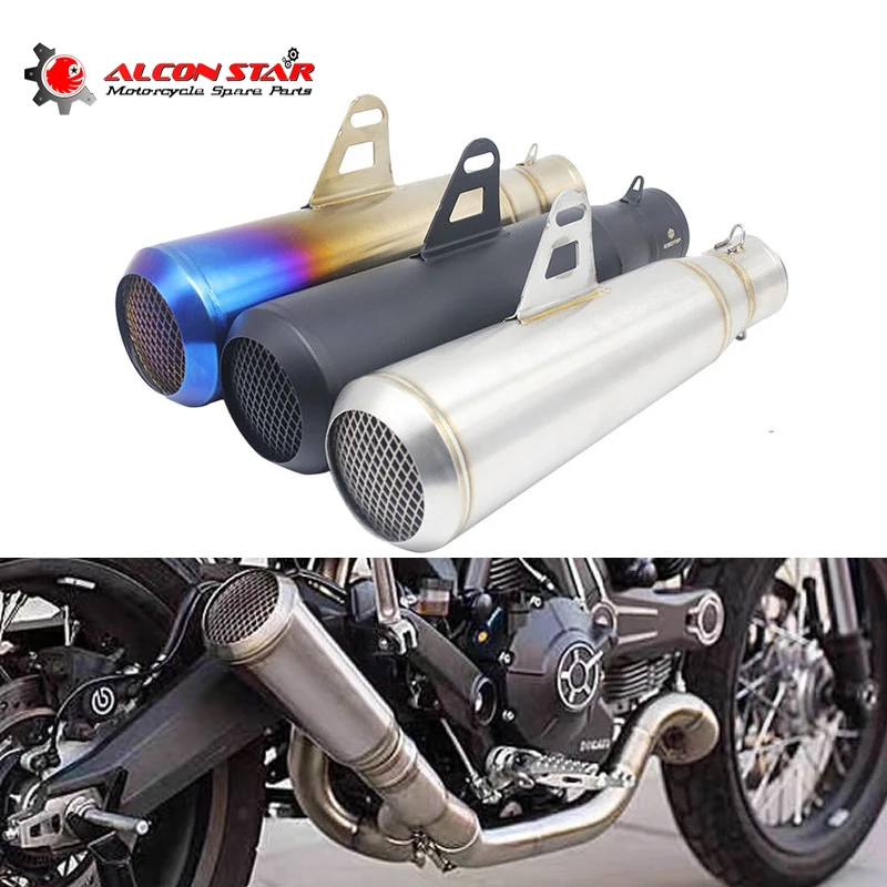 

Alconstar Motorcycle Exhaust Muffler GP Escape Exhaust Mufflers Pipe 51mm Silencer For Z1000 Z750 Z800 NINJA250 ER6N CBR650F