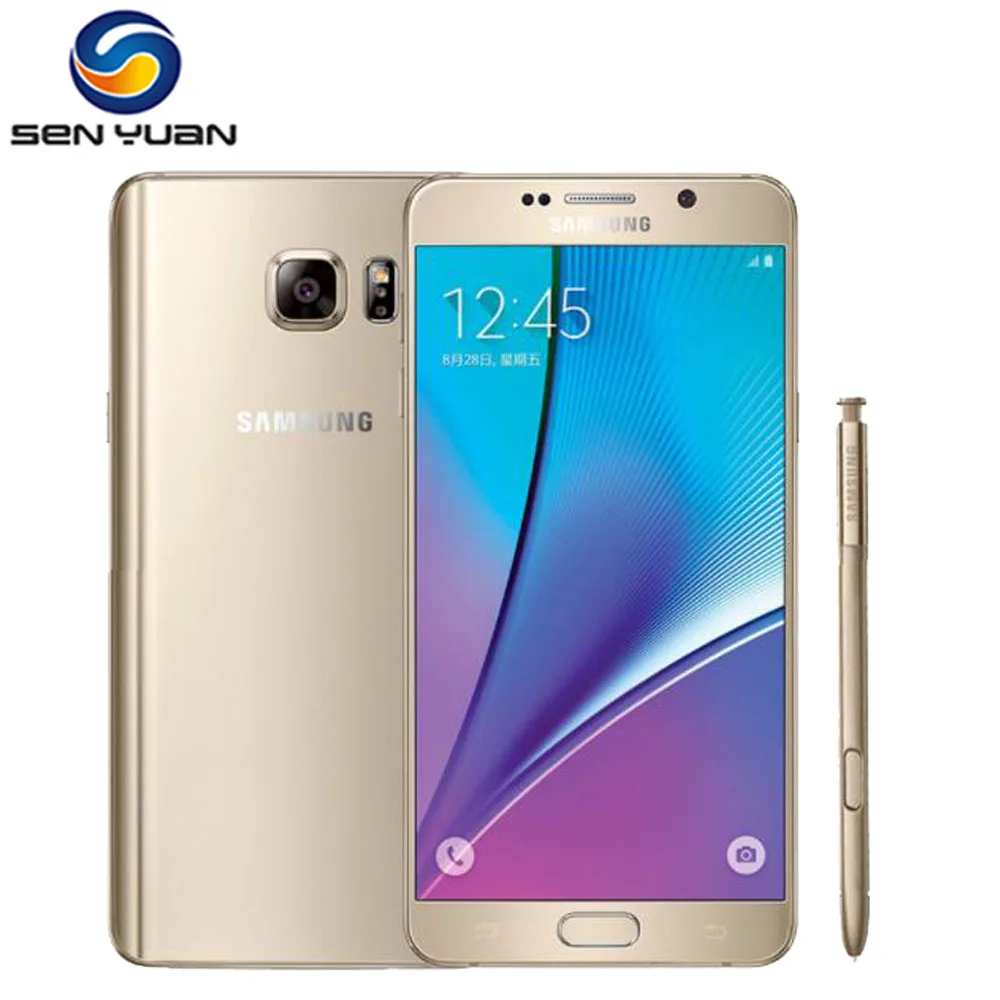 Оригинальный разблокированный Samsung Galaxy Note 5 N920A N920P мобильный телефон 4 Гб