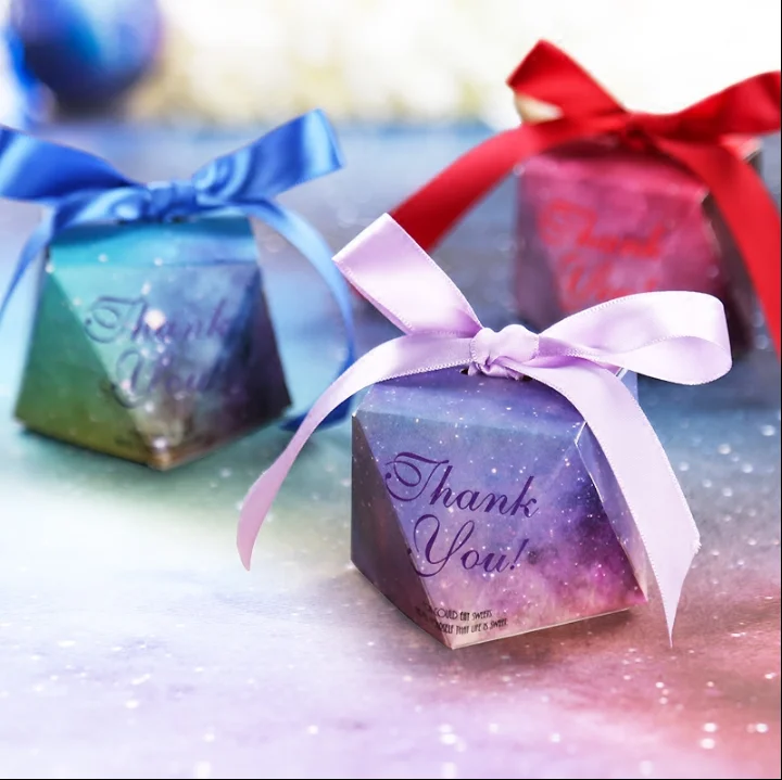 Креативные синие красные фиолетовые алмазные свадебные сувениры коробки для