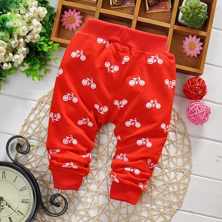 Осень 2016 новые хлопковые детские брюки милые Мультяшные штаны с вышивкой для