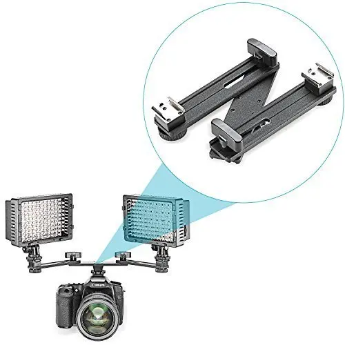 Neewer 7 &quot/18 см двойной Кронштейн Arm 2 Холодный башмак твердая сталь для CN 160/CN 126/CN