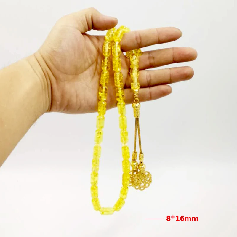 Золотой смоляный браслет Tasbih с роскошными металлическими кисточками