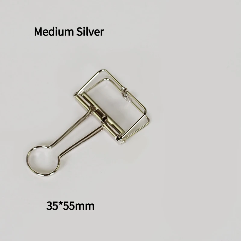 Medium Silver 4 шт., милые цветные металлические скрепки Kawaii, скрепки для фото, сообщения, билета, офиса, школы, корейские канцелярские принадлежности - Цвет: Medium Silver