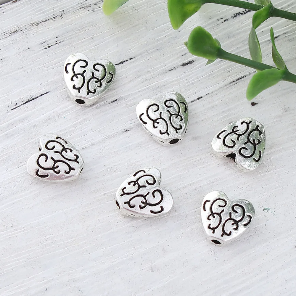 DoreenBeads сплав на основе цинка серебристые цветные разделительные шарики резные