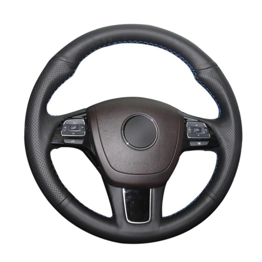 Прошитый вручную чехол из искусственной кожи на руль для Volkswagen VW Touareg 2011 2012 2013 2014