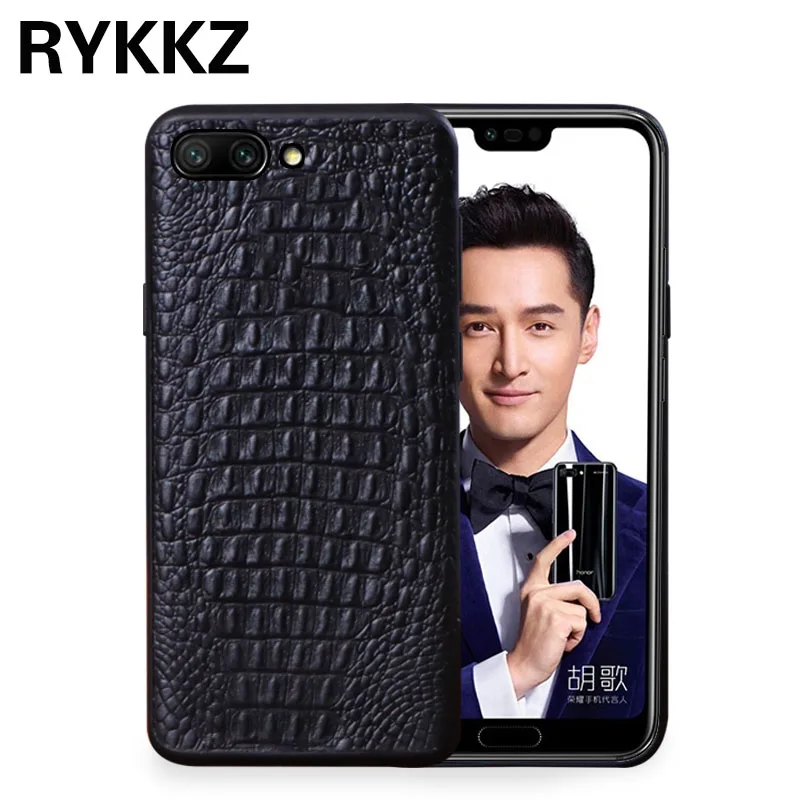 

RYKKZ For HUAWEI Honor 10 Case Genuine Leather Phone Protective Back Cover For Huawei honor 10 Mobile Phone Case