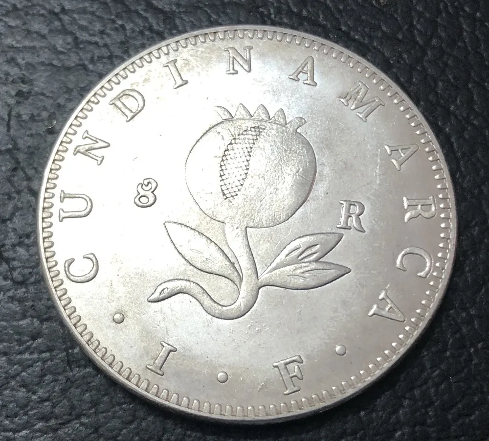 1820 Колумбия 8 Reales Посеребренная копия монеты|Безвалютные монеты| |
