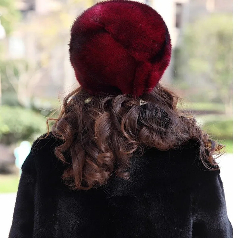 Женская шапка из меха норки зимняя теплая замши с тремя ушками 2019|hat hat|hat ladyhat warm |