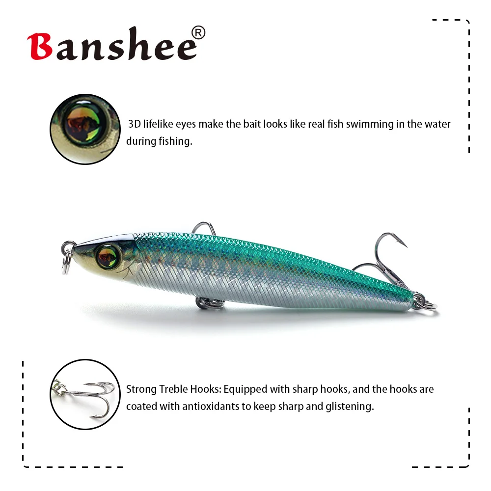 Banshee приманки карандаши WMP01 80 мм 15 5 г опускается на 0 8 2 6 м фотосессия