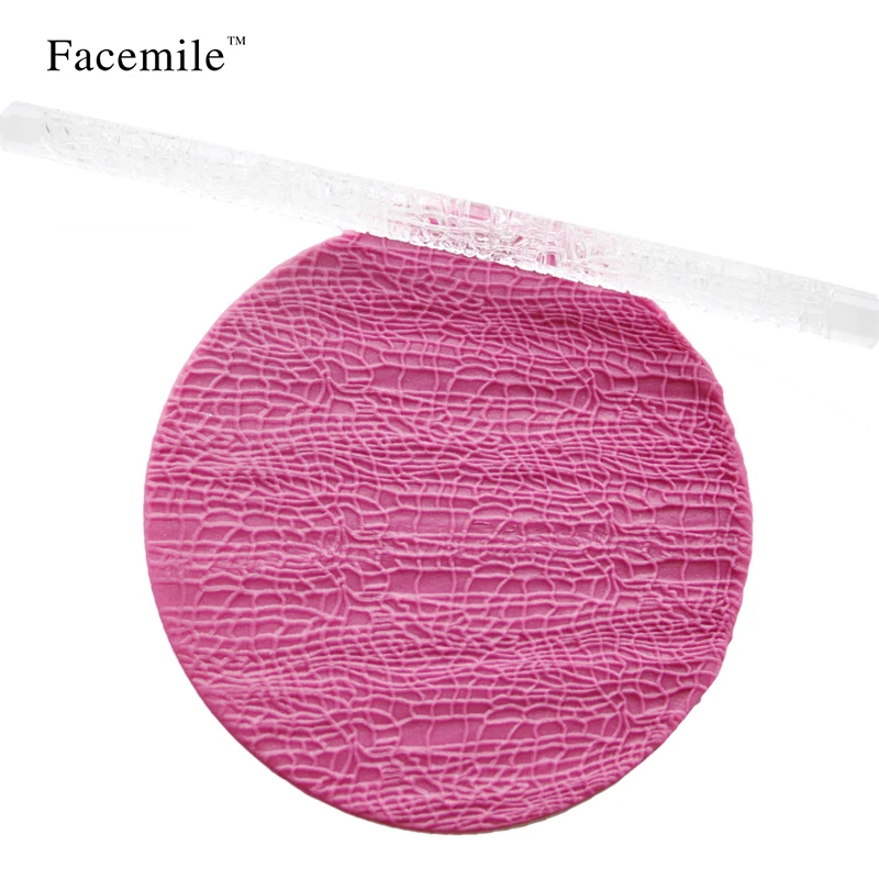 Прозрачный Тиснение помадка ролик Булавки крокодиловой кожи эффект текстуры