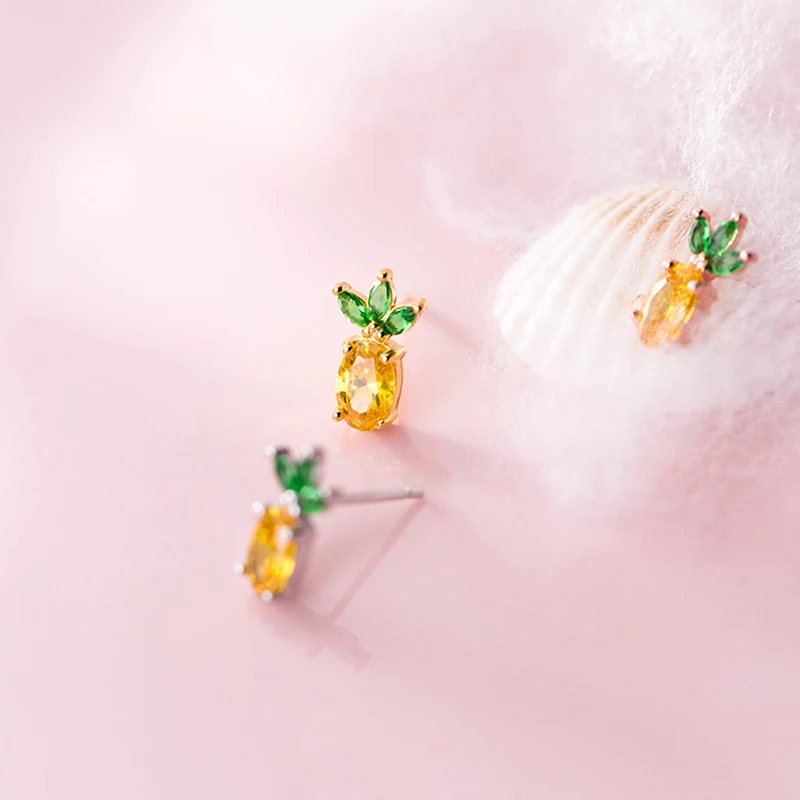 Женские сережки в виде ананасов стиле Харадзюку ювелирные украшения из