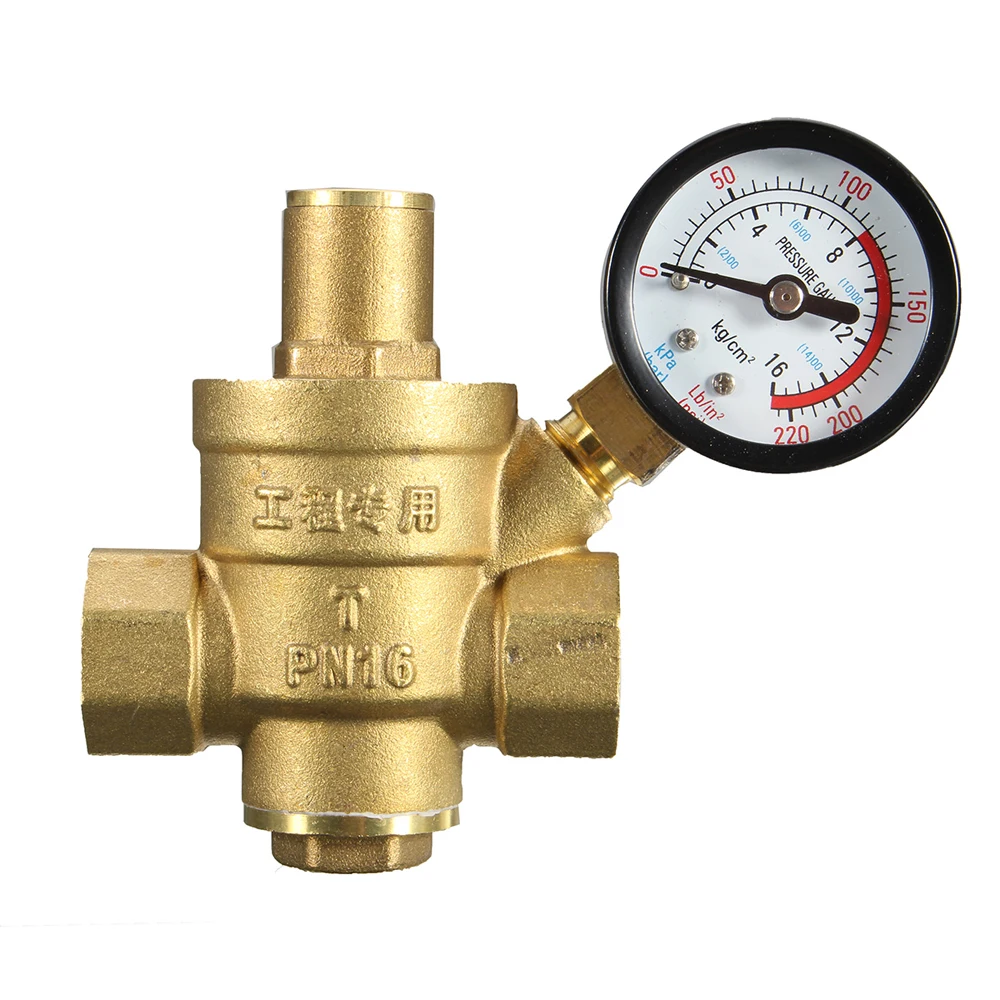 85*63mm DN15 3/4&quot Brass Water Pressure Reducing Maintaining Valves Regulator Adjustable Relief With Gauge Meter | Инструменты