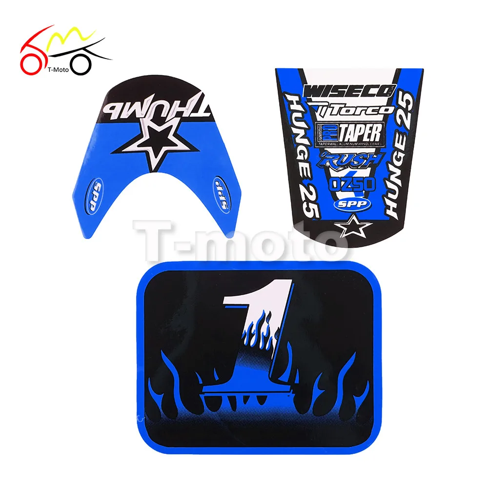 Red Blue Yellow Green Motorcycle Decal Sticker for CRF 50cc Pit Dirt Bike Decals Moto X Baja