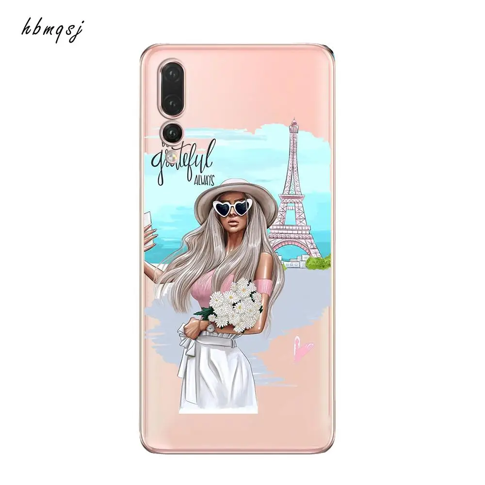 Модный чехол для huawei p30 lite силиконовый мягкий путешествий милый Оригинальный с