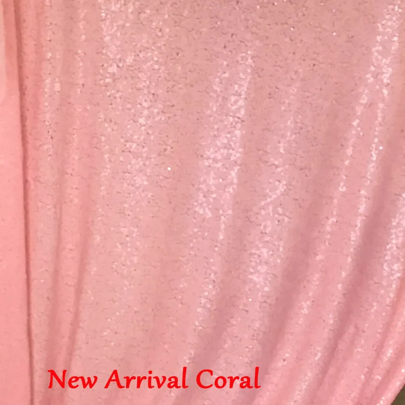 Coral Идеально 4FTx8FT светильник, ткань с золотыми блестками, фон для фотосъемки, фон для свадебного занавеса, для рождества/свадебного украшения - Цвет: Coral
