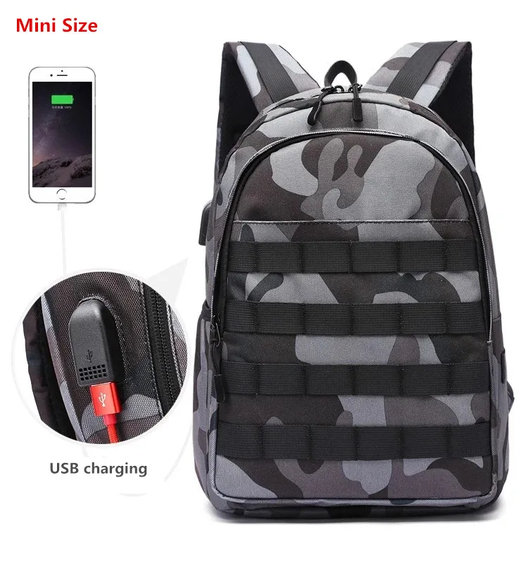 PUBG рюкзак, Мужская мини-сумка для игр, школьный рюкзак Mochila Pubg, камуфляжная дорожная сумка, рюкзак для косплея с зарядкой через USB - Цвет: 6035-S