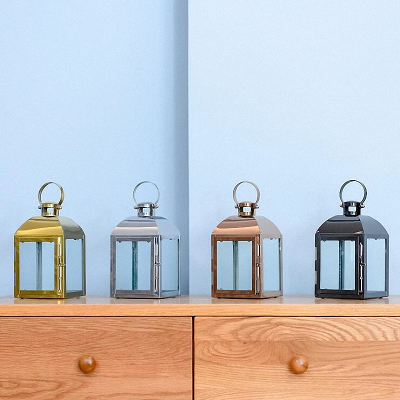 PINNY Европейская современная простота нержавеющая сталь и Стекло Подсвечник