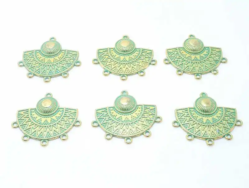 Зеленые Подвески из цинкового сплава в стиле ретро с патиной 10 шт./лот подходящие
