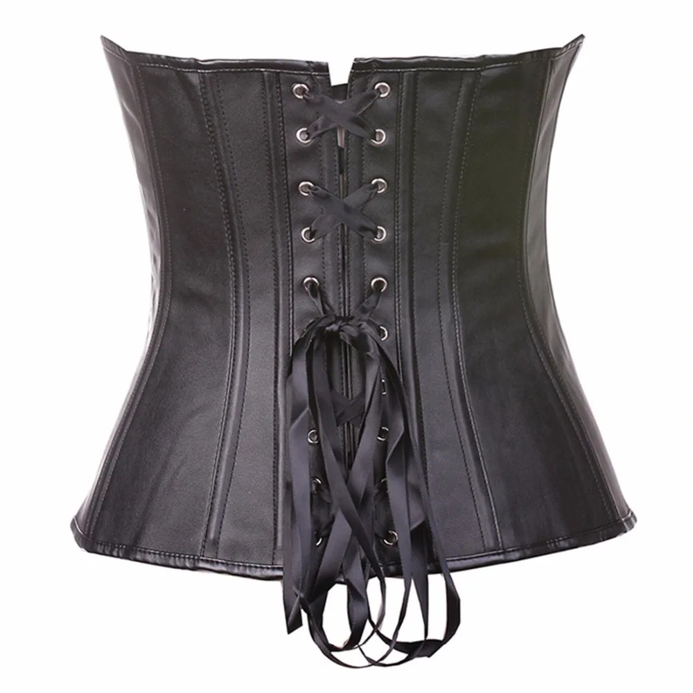 Сексуальный женский корсет кожаный на шнуровке блестящий корсетный и бюстье с