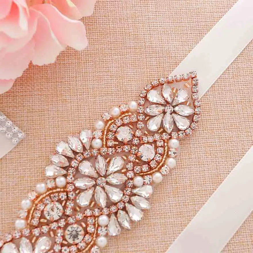 Ремни MOLANS для свадебного платья женские великолепные ремни из розового золота со