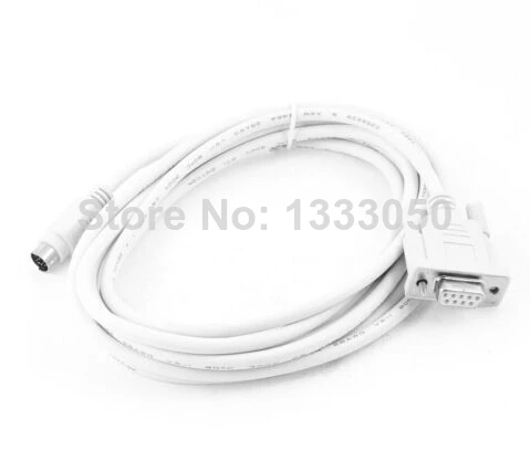9.8ft RS232 DB9 Female to 8 Pin Din Male PLC Programming Cable White