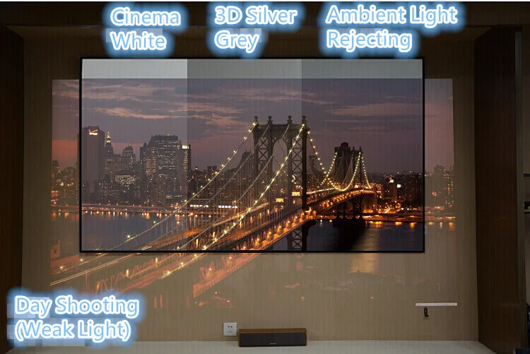 THK3DGRYW, 4 K Ultra HDR-Active 3D Ready, 16:10 тонкая рамка с фиксированной рамкой-проекция для домашнего кинотеатра Screen-3D серебристо-серый