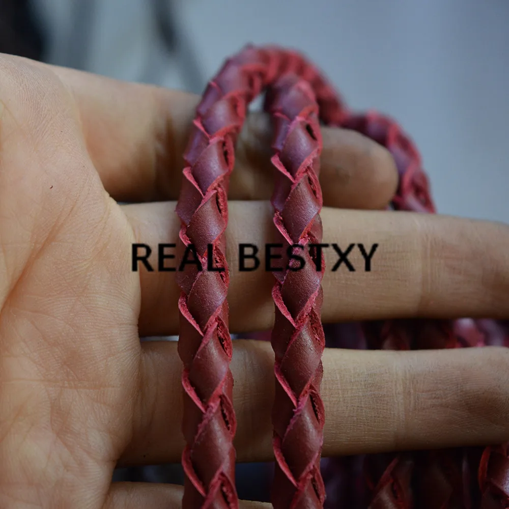 REAL BESTXY 5m/lot 6mm genuine leather cords for bracelets brown red straps black strips real jewelry | Украшения и аксессуары