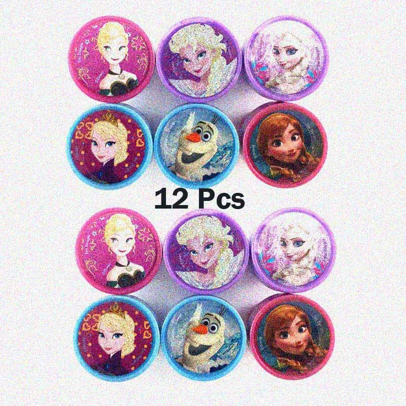 12Pcs AnnaElsa 12 шт., печать с чернилами, для детей, подарок на день рождения, для маленьких девочек и мальчиков, вечерние сувениры, школьные подарки, наполнитель pinata, Рождество - Цвет: 12Pcs AnnaElsa