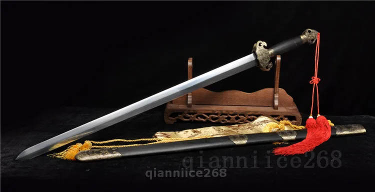 39 "черный Сая Дамаск Сложенный стальной острый Китайский Меч имеет Феникс|sword