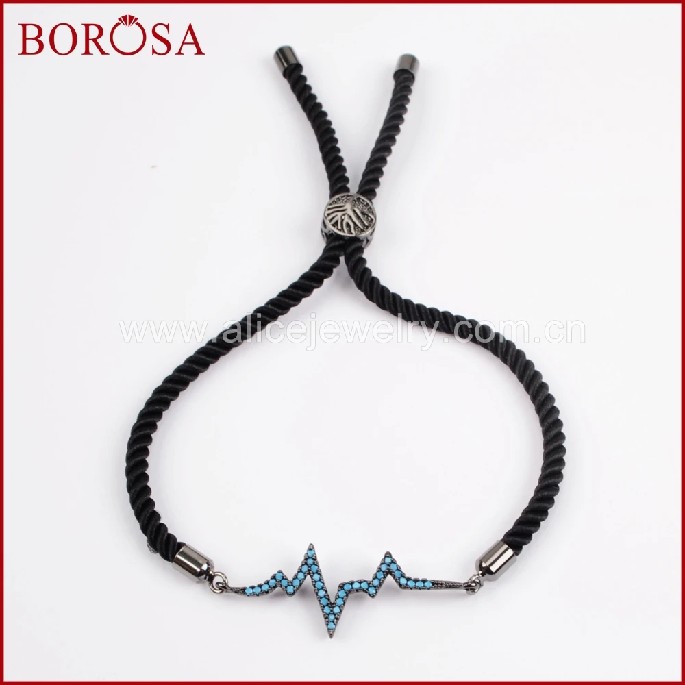Borosa ручной работы Для женщин Браслеты cz микро проложить синий цирконами