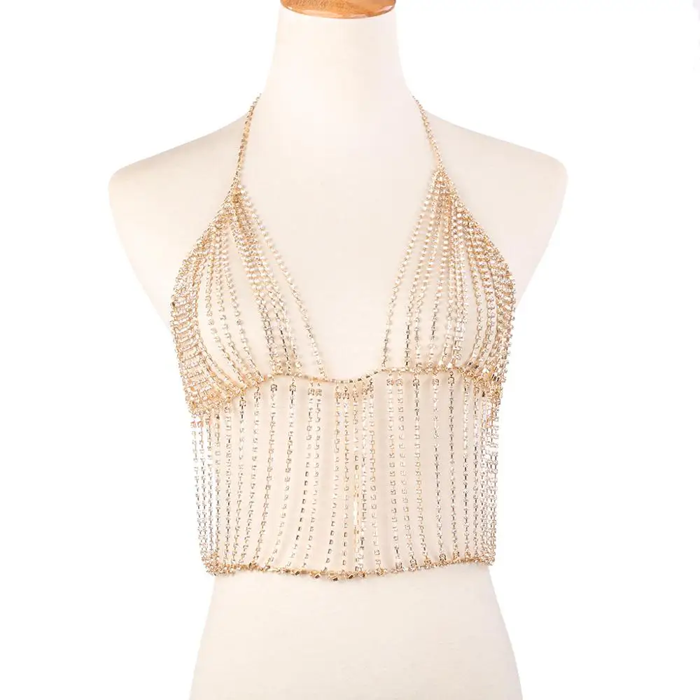 Стильные женские блестящие стразы с кристаллами сетчатый бюстгальтер костюм