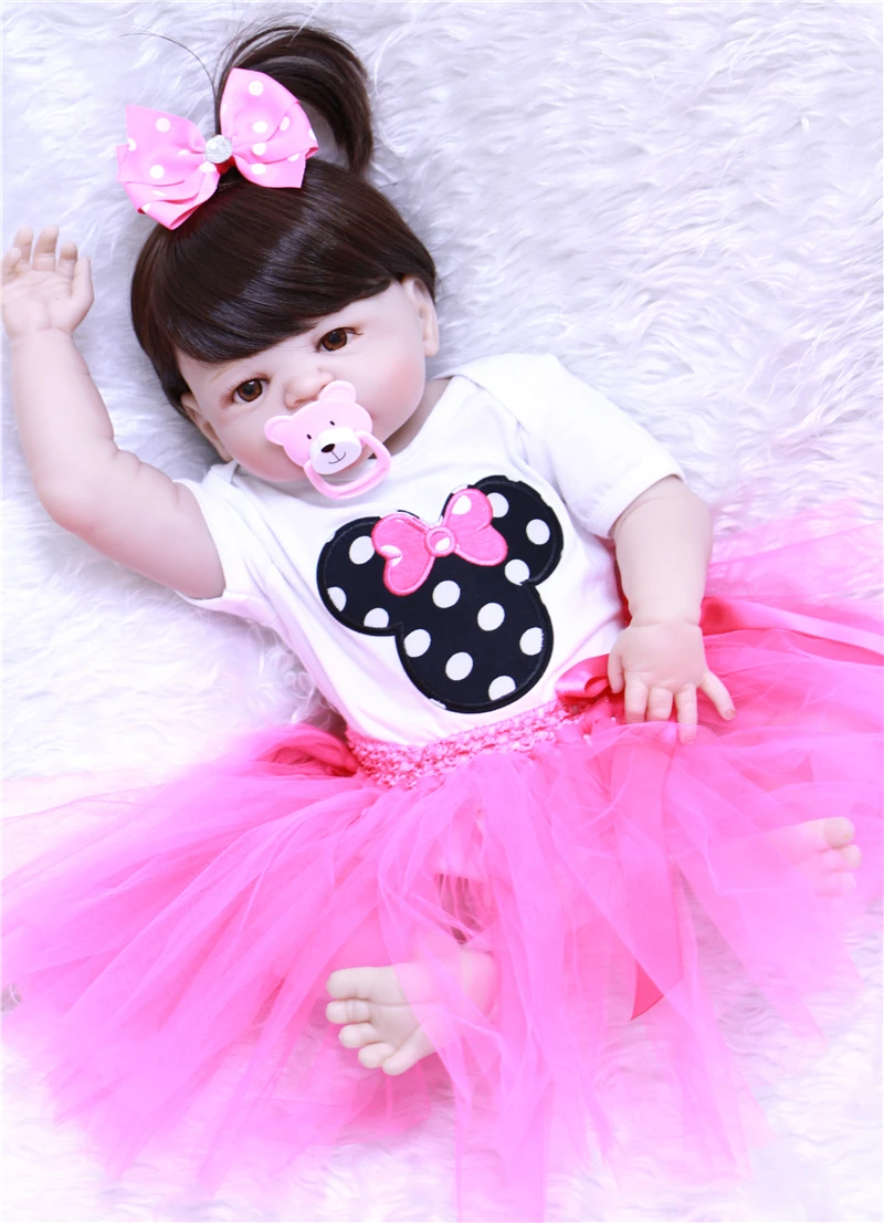 Кукла реборн для девочек 55 см настоящая силиконовая виниловая Реборн игрушки