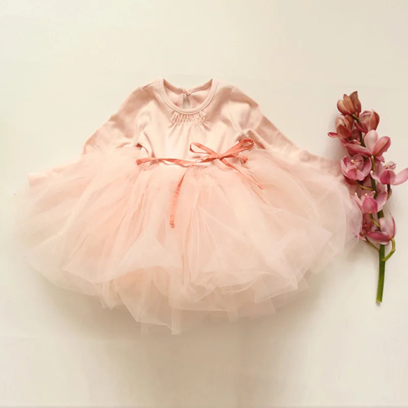 Детское платье с длинным рукавом бирюзовое голубое розовое из тюля в розницу 2018 |