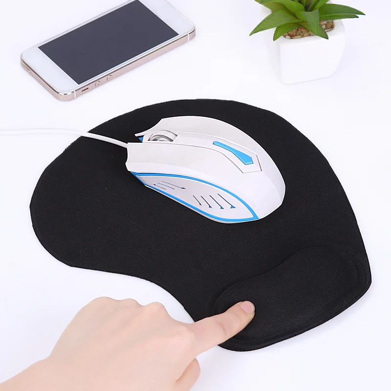 10 шт. наручные Комфорт Мышь Pad черные тонкие запястья Relax мат оптический