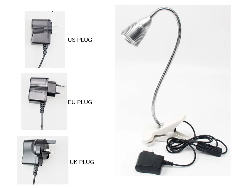 HOTOOK Светодиодные лампы для выращивания растений DIY 7W с гибким кронштейном и зажимом для стола для комнатных растений и цветов.