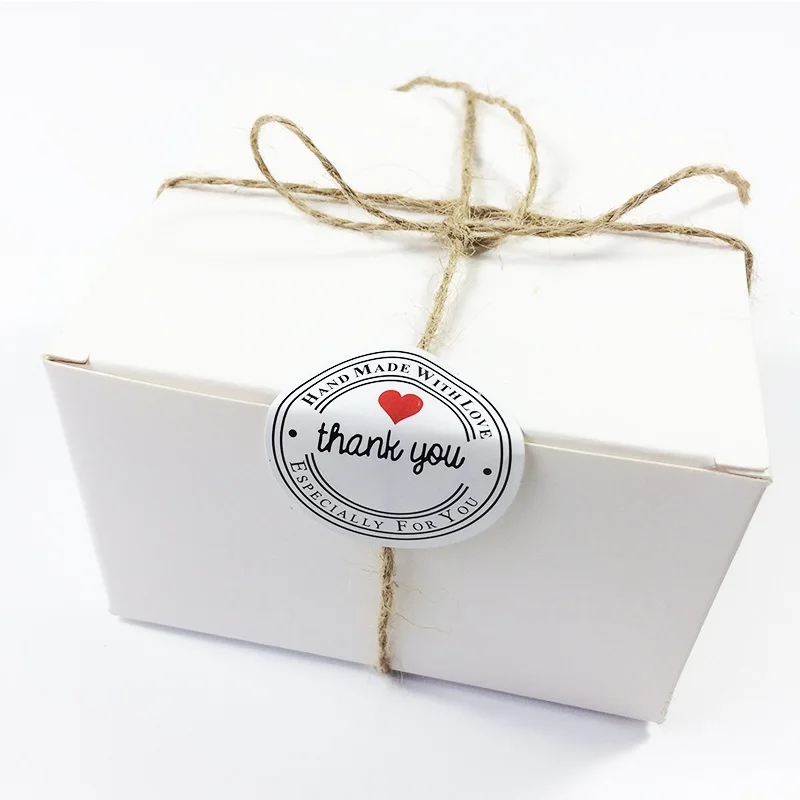 100 шт. &quotспасибо&quot круглая белая крафт бумага канцелярская этикетка