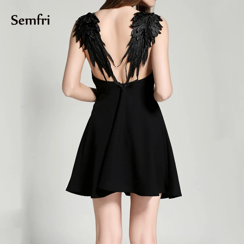 Semfri Angel Wings платье с открытой спиной женское летнее без бретелек Вечерние мини
