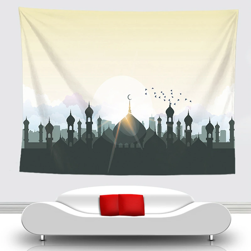 FENGRISE EID Мубарак украшения для дома напечатанный фон настенный гобелен Ткань