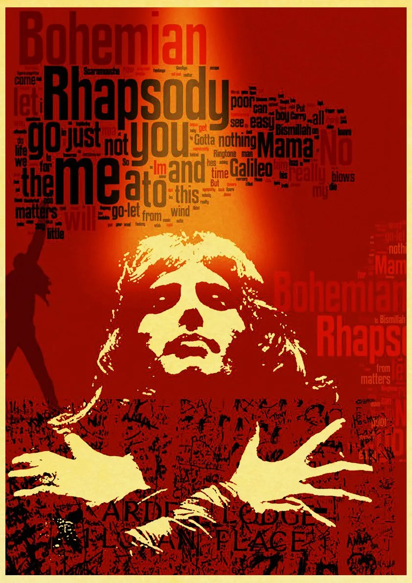 E135 Винтаж Bohemian Rhapsody Фредди Меркури Queen музыкальный постер фильма крафт Бумага современный дом номер Декор стен - Цвет: E135